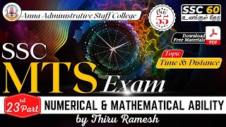 SSC MTS  Day  55  PART  23A  Time amp Distance  NUMERICAL ABILITY  Thiru Ramesh [upl. by Silsby38]