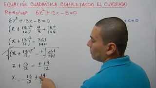 Completando el trinomio cuadrado perfecto para resolver una ecuación cuadrática Ejemplo 4 [upl. by Annie]