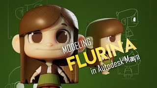 Maya Modeling a 2D style character with tips  Flurina [upl. by Alleuqram]