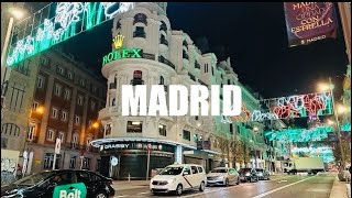 Madrid Spain  Walking at night 4K [upl. by Sucam]