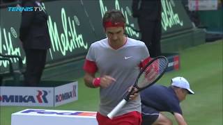 Roger Federer doesnt realise hes won match vs Nishikori  Halle 2014 funny moment [upl. by Ilojne913]