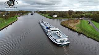 Scheepvaart op het Eemskanaal Shipping on the Eems Canal [upl. by Dyal]