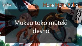 The Melancholy of Haruhi Suzumiya Hare Hare Yukai Lyrics [upl. by Bonucci]