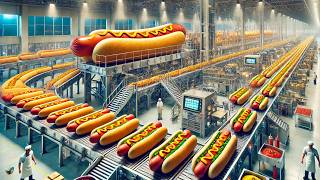 Millions of Hotdogs Made Daily  How Hotdogs Are Made on a Massive Scale [upl. by Dragelin575]