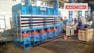 SANTOSH MAKE PRECURED TREAD PRESS  RUBBER MACHINERY  RUBBER PRESS  SANTOSH [upl. by Oile]