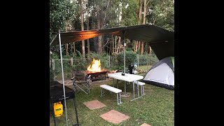 CAMPSITE SETUP WITH TARPS NO ROPES [upl. by Ybanrab324]