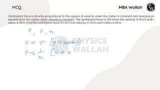 Centripetal force is directly proportional to the square of velocity when the radius is constant [upl. by Arissa]