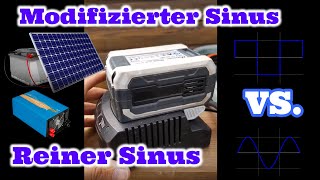 Spannungswandler  Wechselrichter Modifizierter Sinus vs Reiner Sinus Test  Garten Solar [upl. by Erdeid]