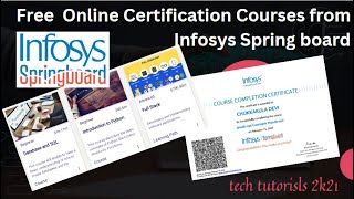 FREE Online Courses with Certificate by Infosys Infosys Spring Board how to select course [upl. by Nic897]