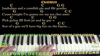 Jambalaya Hank Williams Piano Cover Lesson in C with ChordsLyrics  C G [upl. by Ultima]