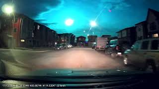 Driver Captures Stunning Meteor Light Up The Night Sky in Alberta [upl. by Sancha993]