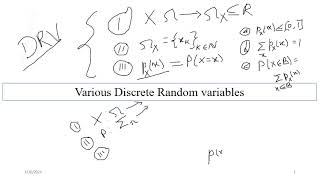 L10 Various discrete random variables [upl. by Nytsyrk622]