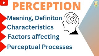 What is perception in Hindi  Meaning  Definition  Characteristics  Perceptual processes [upl. by Odella]