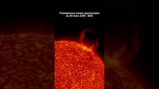 Protubérance solaire spectaculaire 2010 SDO shorts [upl. by Naujled]