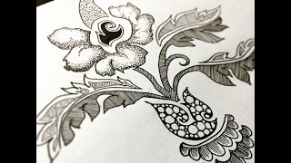 Highspeed botanical drawingzentangle 8 [upl. by Gilbye]