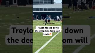 Treylon Burks with a quick burst of speed and a trackdown catch from Will Levis [upl. by Onitsuj771]