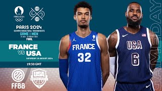 France vs USA Live score I FINAL Mens Olympic Basketball Paris 2024 [upl. by Hsirrap20]