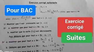 Pour BAC  Exercice corrigé Suite réelle [upl. by Aticilef]