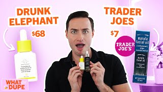 Testing 68 Drunk Elephant Marula Oil vs 7 Trader Joes Dupe  What the Dupe [upl. by Ilehs]