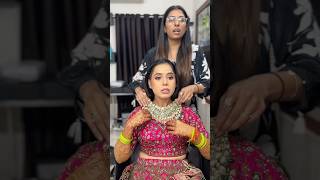 My gorgeous bride in making chhavibridalworld CBW bridal makeup bridalmakeupartist jodhpur [upl. by Aderf]