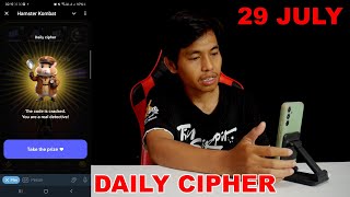 Hamster Kombat Daily Cipher Today 29 July [upl. by Leibarg]