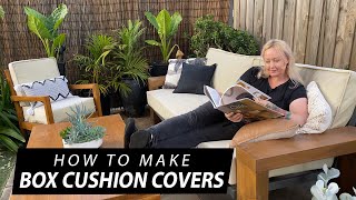 How to make easy box cushion covers with zipper  Make your own indoor  outdoor sofa cushions [upl. by Nayab740]