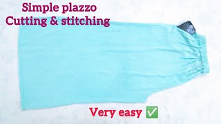 Plazo cutting and stitching  Plazo ki cutting  simple plazo cutting [upl. by Neelyad]