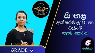 Sarartha  Sinhala Grade 6 L4  අක්ෂරමාලාව හා පිල්ලම්  පළමු කොටස [upl. by Arakal35]