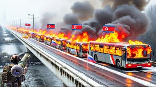 2 minutes ago Ukraine bombs 80 North Korean buses supplying ammunition to Russia [upl. by Norehs]