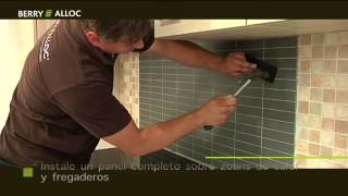 BerryAlloc Video de Instalación Kitchen Wall Quadroloc Español [upl. by Otte52]