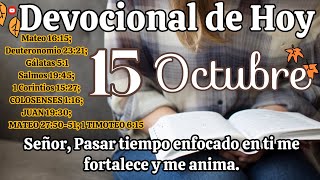 Devocional de hoy 15 Octubre  Devocionales cristianos  Devocionales diarios  Devocional [upl. by Reckford]