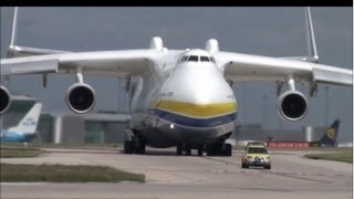 AMAZING ANTONOV An 225 MRIYA  Manchester Airport 26613  meets A380 and 787 dreamliner [upl. by Glantz361]