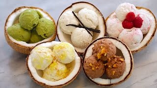 5 NEW Ice Cream Flavors  DairyFree Coconut Recipe Homemade Ice Cream No Machine [upl. by Torosian885]