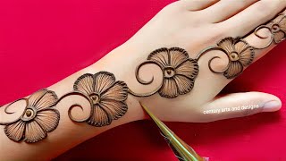 New stylish back hand mehndi design  Easy mehndi design  mehndi ka design  mehndi design  mehndi [upl. by Eslek]