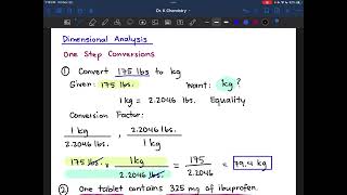 Dimensional Analysis  One Step Conversions [upl. by Mixam141]