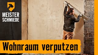 Wohnraum verputzen  HORNBACH Meisterschmiede [upl. by Omiseno]