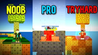 NOOB VS PRO VS TRYHARD  Roblox Skywars [upl. by Ylrac]