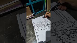 School project Marker pen Art Pencil than Marker 😉 Easy way to drawing 🎨 shortvideo shorts art [upl. by Cristina]