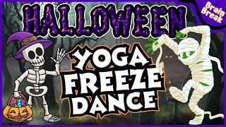 Halloween Yoga  Yoga for Kids  Brain Break  Halloween Brain Break  Freeze Dance [upl. by Yerd]