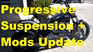 Progressive 444 Shocks  Progressive Fork Cartridge Kit  2015 HD Dyna Street Bob FXDB [upl. by Benenson]