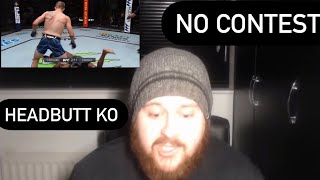 MMA Guru reacts to Kevin Holland vs Kyle Daukaus NO CONTEST due to head clash [upl. by Ahsienak724]