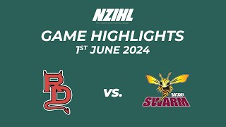 Game Highlights Canterbury Red Devils vs Botany Swarm  NZIHL 1st June 2024 [upl. by Aihsak499]