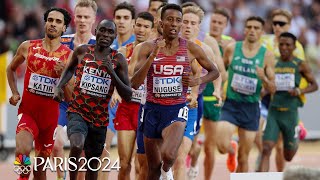 Tight finish decides Yared Nuguses fate in tough 1500m semi at Worlds  NBC Sports [upl. by Clough]