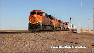 Trains on the BNSF Red River Valley Sub 3223 HD [upl. by Kym135]