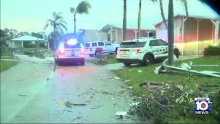 Tornadoproducing storm rips through Fort Pierce neighborhood damages house [upl. by Fiorenze]