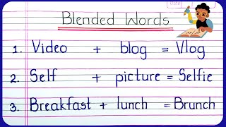 Blended words for grade 5 English  Learn Blended Words with Examples  English Lessons for students [upl. by Morocco65]