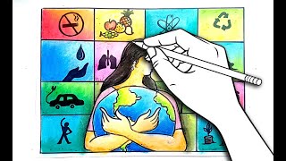 My health my right  World Health Day Drawing  Health For All  Our Planet Our Health  Health Day [upl. by Emelita]