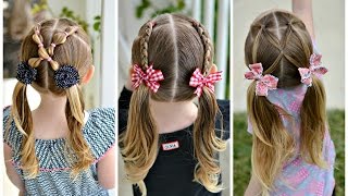 Three 5 Minute Pigtail Hairstyles [upl. by Wallas]