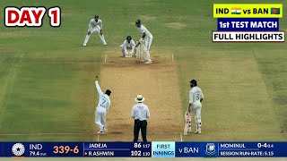 India vs Bangladesh 1st Test Highlights 2024  IND vs BAN 1st Test Day 1 Full Match Highlights 2024 [upl. by Brion]