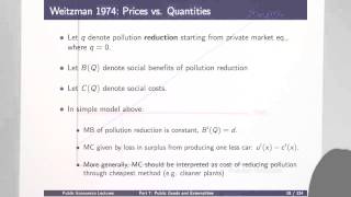 Topic 7 Public Goods and Externalities Part 1  Econ2450A Public Economics [upl. by Cony]